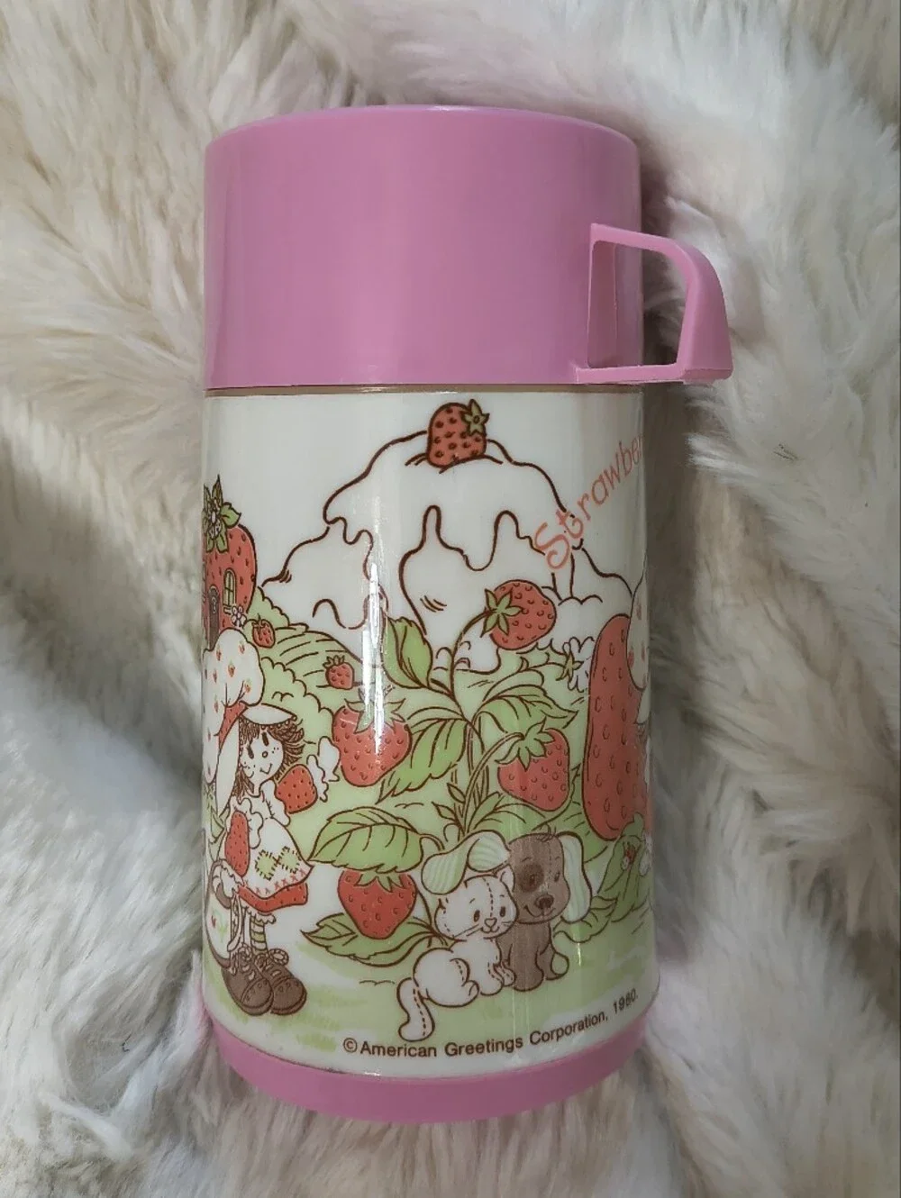 Vintage Strawberry Shortcake Pink Thermos